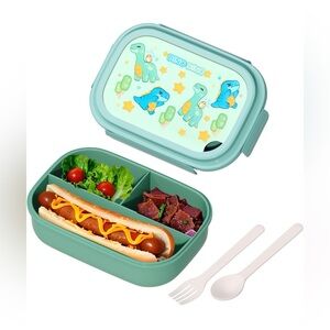 Dino-Themed Green Lunch Box for Kids